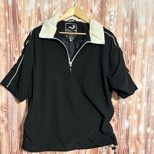 Woodworm Technical Stuff Swing Dry Golf Pullover Black Beige Large
